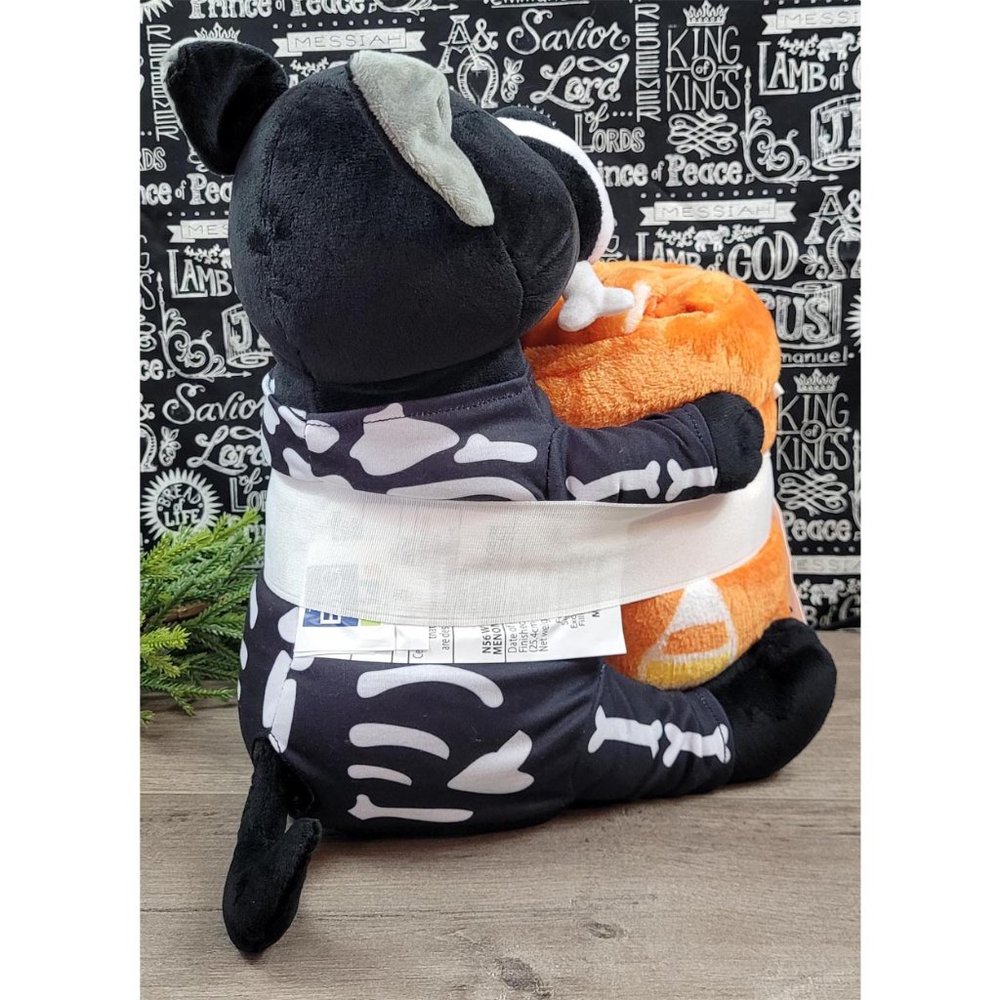 The Big One Halloween Skeleton Dog Plush Stuffed Animal & Soft Blanket NWT - Picture 4 of 13
